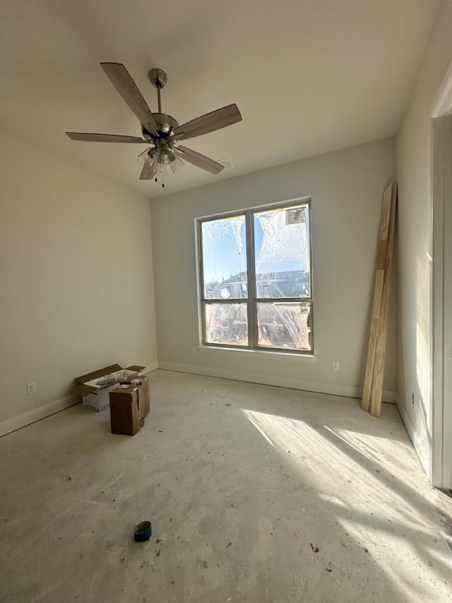 unfurnished room featuring ceiling fan