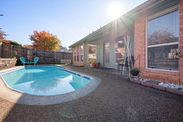 view of pool featuring a patio