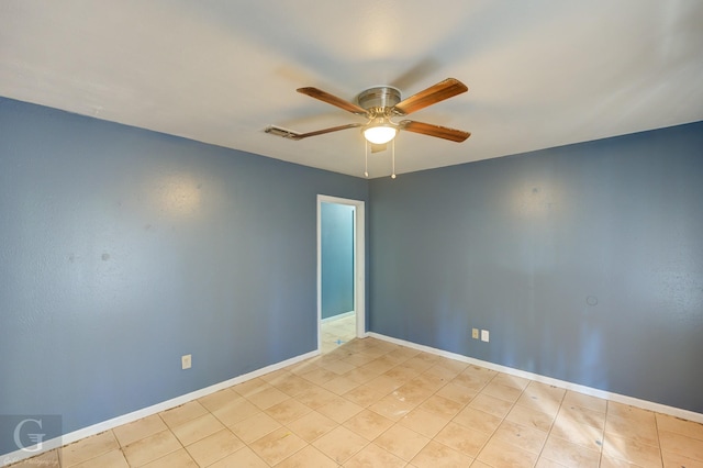 unfurnished room featuring ceiling fan