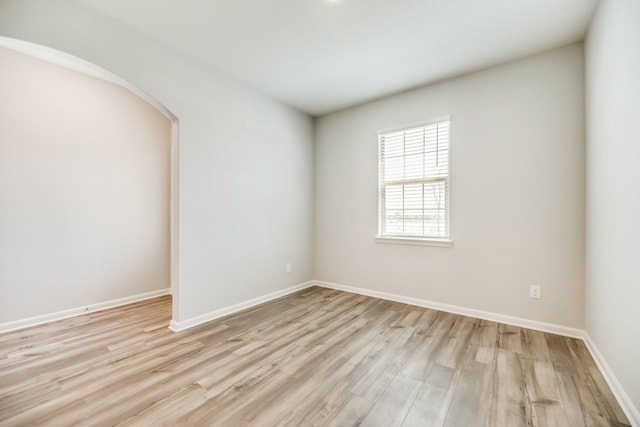 empty room featuring light hardwood / wood-style flooring