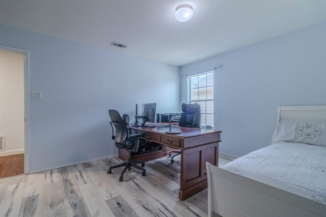 office area featuring light wood-type flooring