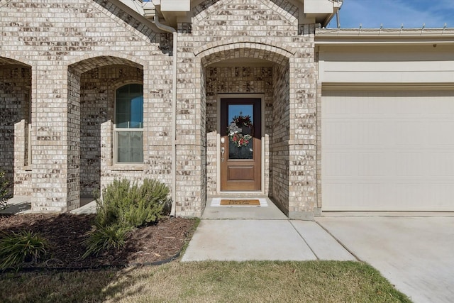 property entrance featuring a garage