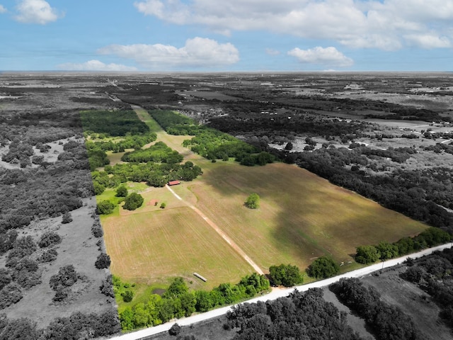 aerial view featuring a rural view