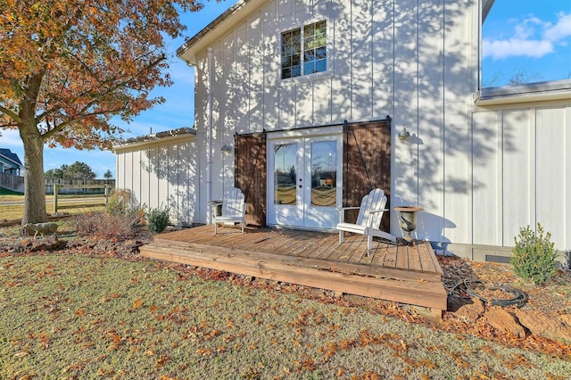 back of house with french doors