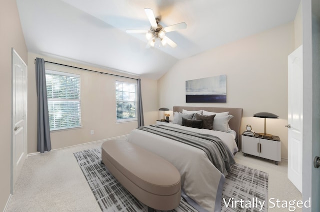 1125 Appalachian Ln, Savannah, TX 76227 - carpeted bedroom featuring vaulted ceiling, ceiling fan, and baseboards