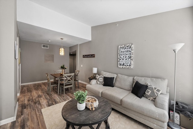 living room featuring wood-type flooring