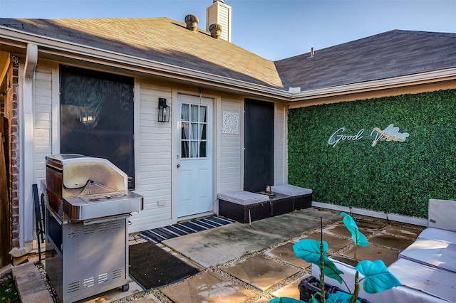 view of patio with area for grilling