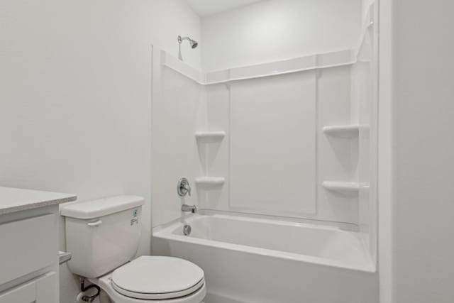 full bathroom with vanity, shower / washtub combination, and toilet