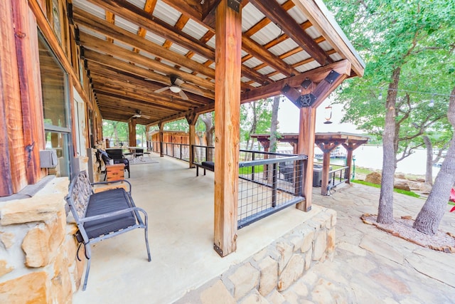 view of patio / terrace with ceiling fan