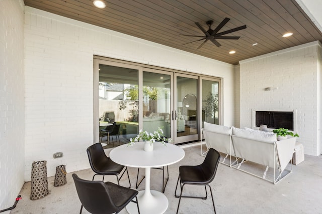 view of patio with ceiling fan