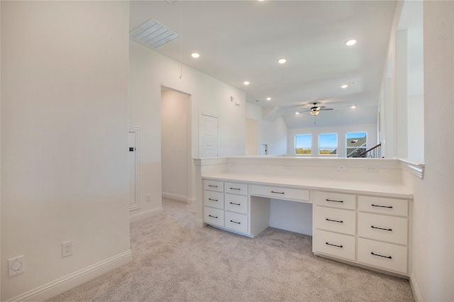 bathroom with ceiling fan