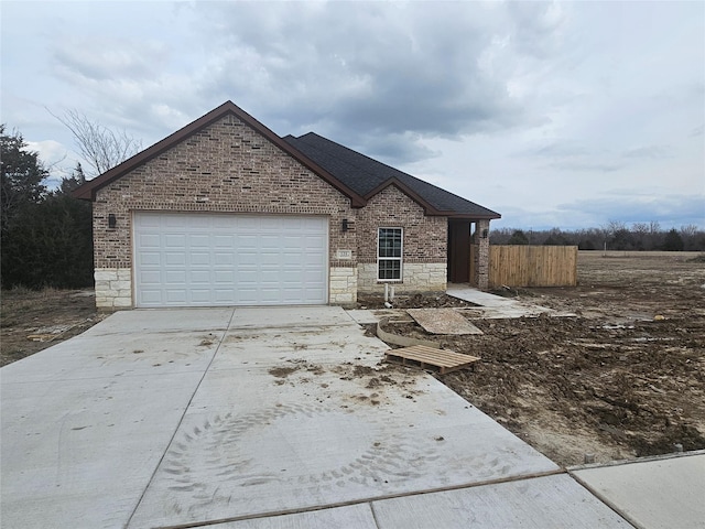 view of front of house with a garage