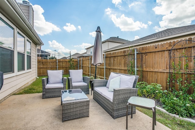 view of patio / terrace featuring outdoor lounge area