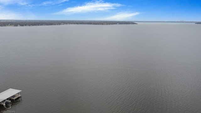 property view of water with a boat dock