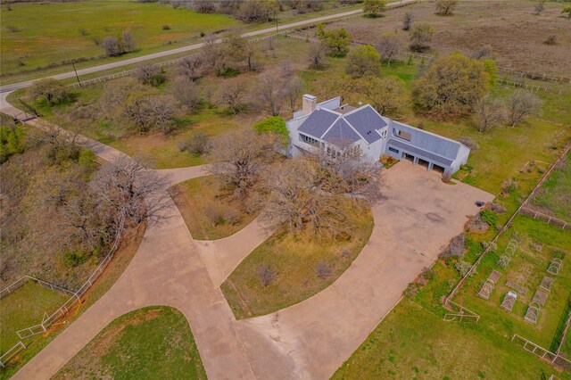 bird's eye view with a rural view