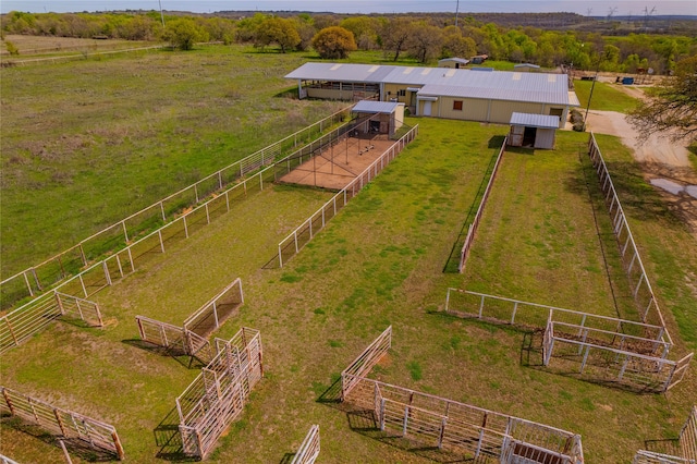 drone / aerial view with a rural view