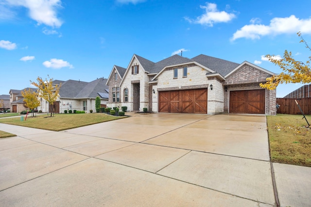 view of front of home with a garage and a front yard