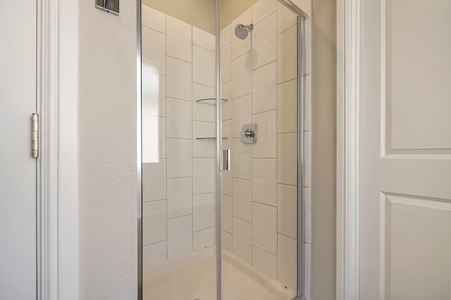 full bath with a shower stall