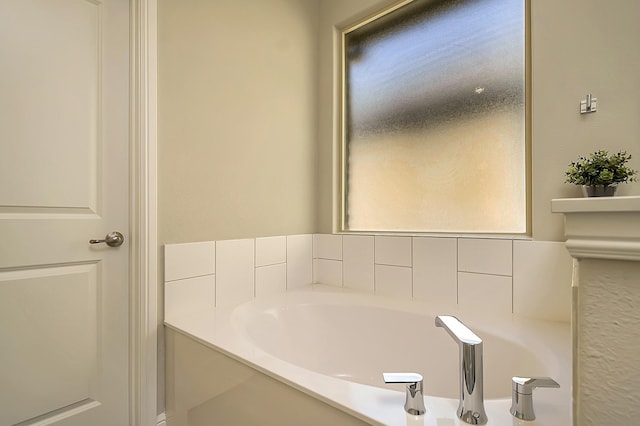 bathroom featuring a garden tub