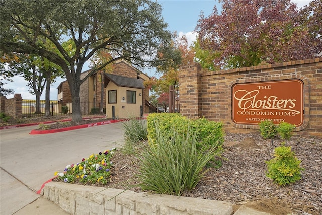 view of community sign