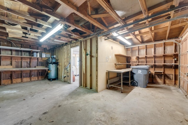 basement featuring water heater