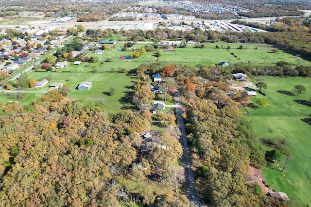 bird's eye view with a rural view