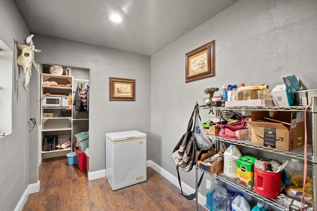 interior space featuring dark wood-type flooring