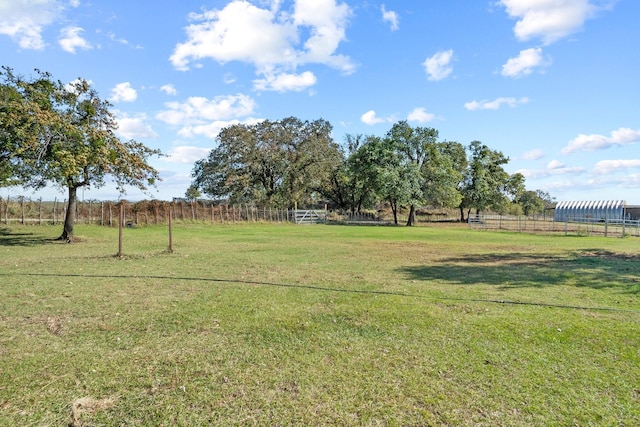 view of yard with a rural view