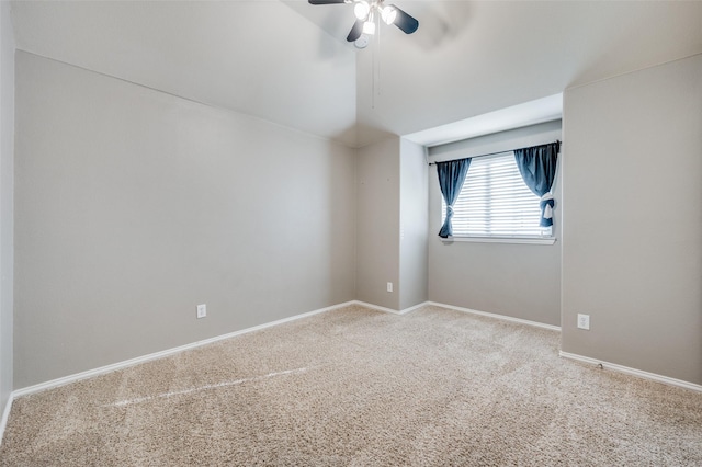 additional living space featuring carpet floors and ceiling fan