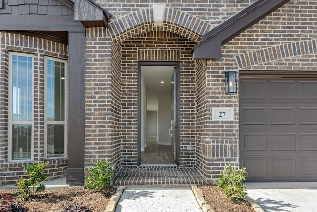 entrance to property with a garage