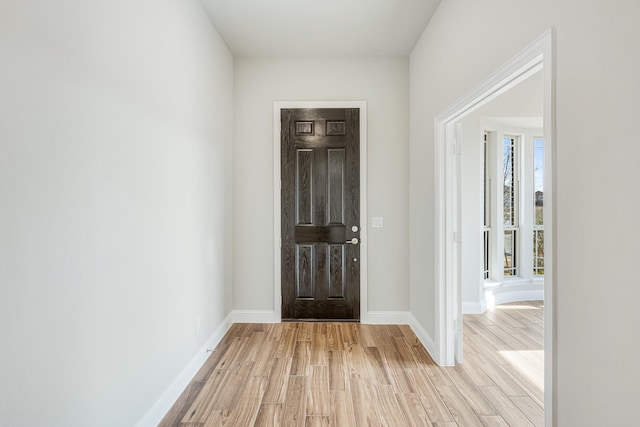 foyer featuring light hardwood / wood-style floors