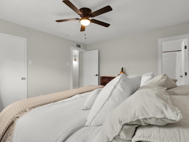 bedroom with ceiling fan