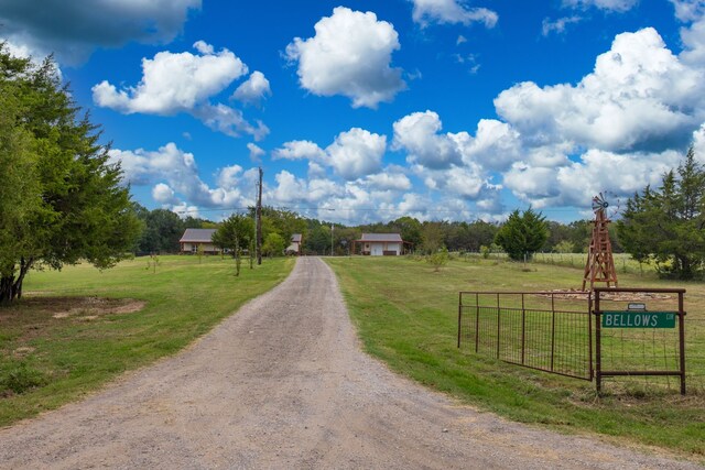 view of road with a rural view