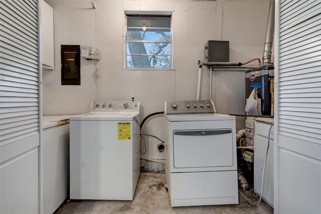 laundry room featuring independent washer and dryer and electric panel