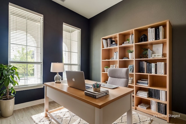 4100 Sandbrock Pkwy, Aubrey, TX 76227 - office with baseboards and light wood-style floors