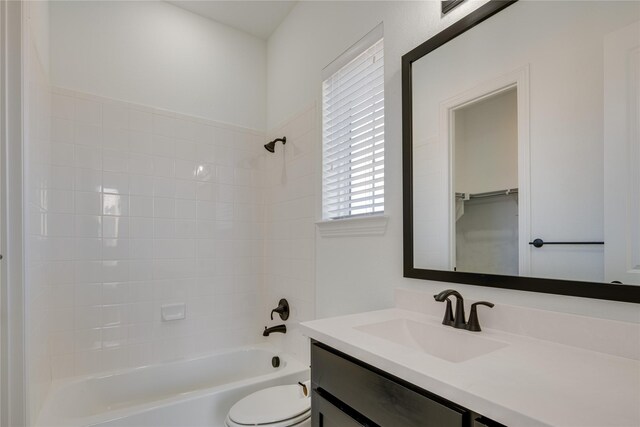 4100 Sandbrock Pkwy, Aubrey, TX 76227 - bathroom featuring shower / bath combination, vanity, and toilet