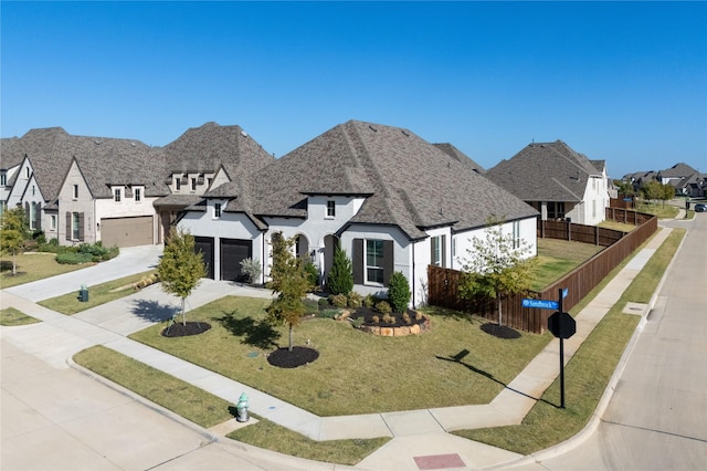4100 Sandbrock Pkwy, Aubrey, TX 76227 - view of front of home featuring driveway, a residential view, stucco siding, and a shingled roof