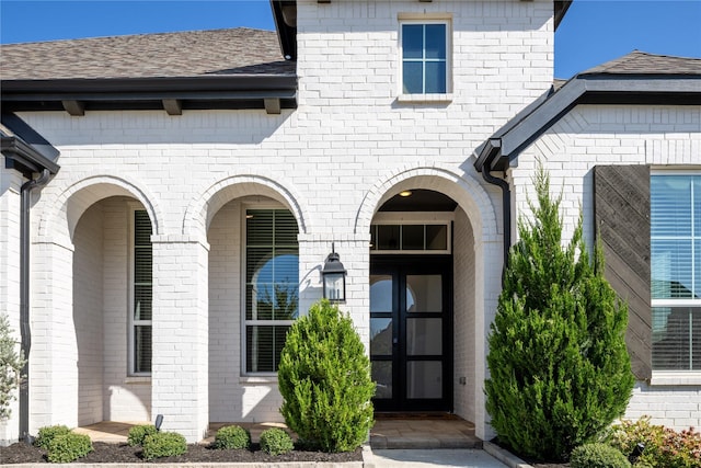 view of exterior entry with french doors