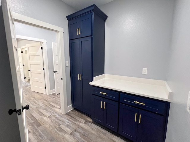 bathroom with hardwood / wood-style floors