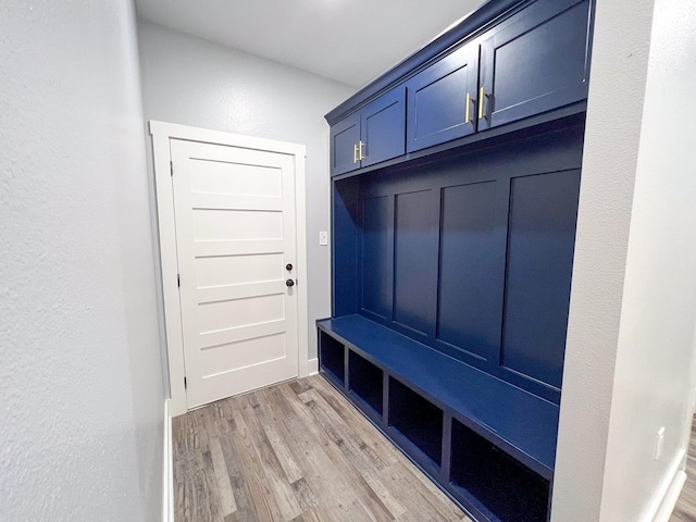 mudroom with light wood-type flooring