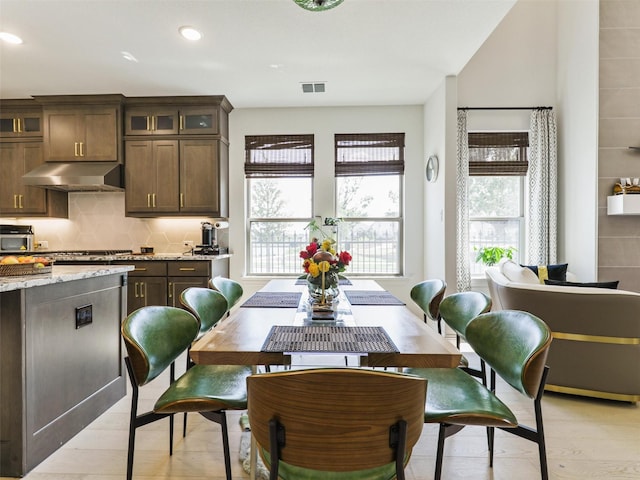 dining area featuring light hardwood / wood-style floors