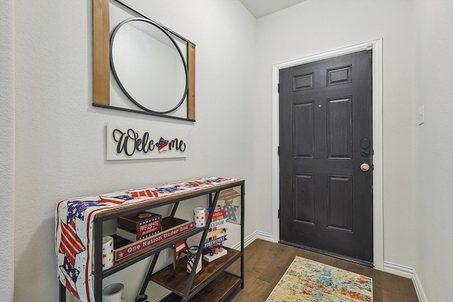 entrance foyer with dark hardwood / wood-style flooring