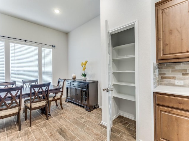 dining room with light hardwood / wood-style flooring