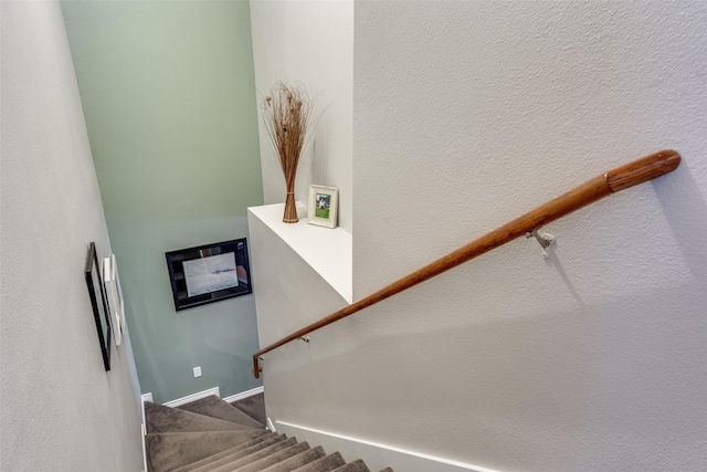 stairway with carpet flooring