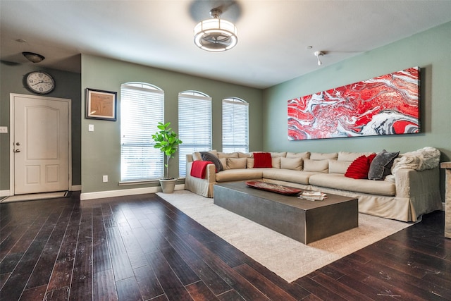 living room featuring wood-type flooring