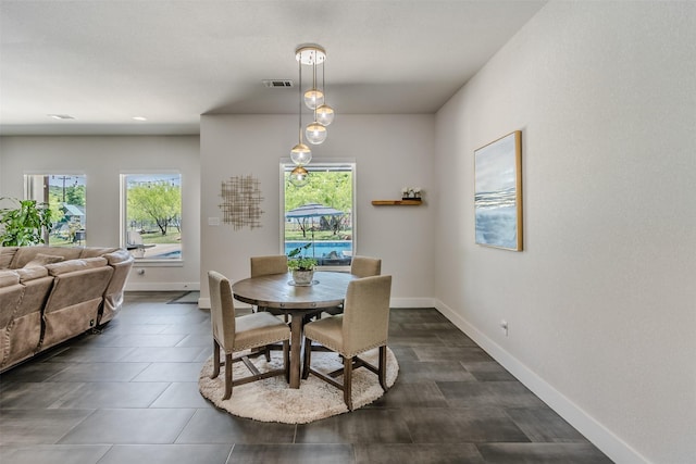 dining area with a wealth of natural light