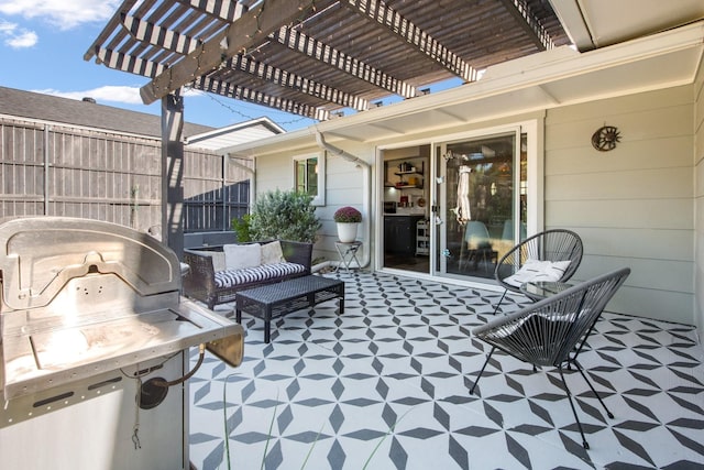 view of patio / terrace with a pergola