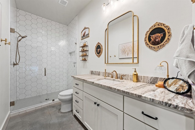 353 Willow Moon Ranch Rd, Crawford, TX 76638 - full bath featuring a shower stall, toilet, and vanity