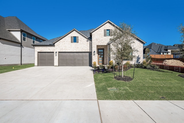 view of front of property featuring a front lawn