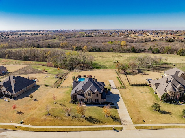 aerial view featuring a rural view